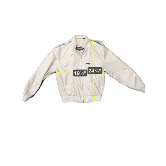 Vintage Members Only Beige Full Zip Jacket with Epaulets and Front Pockets - Picture 9 of 10